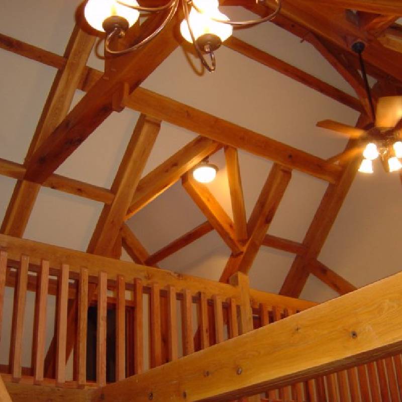 a wooden ceiling in a house